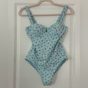 Solid & Striped Floral One Piece